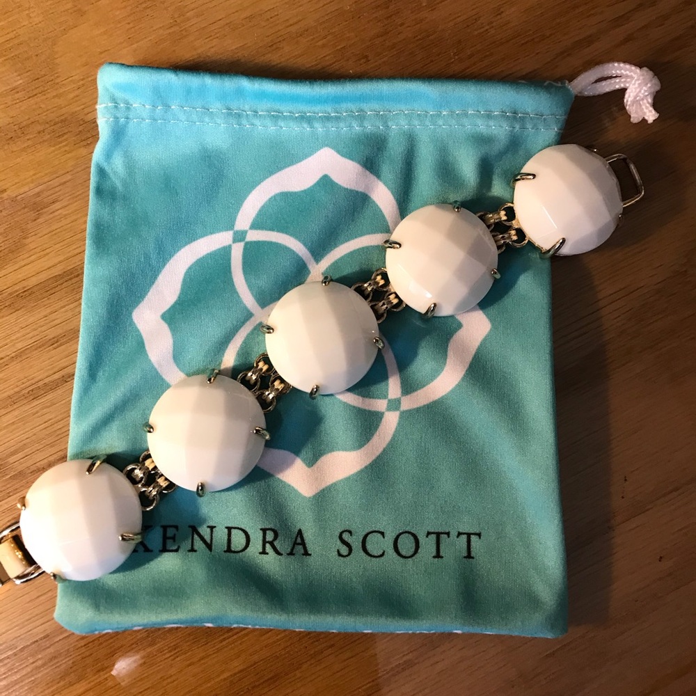 KS white large stone bracelet.